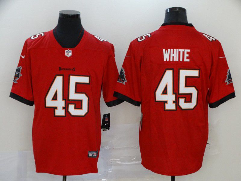 Men Tampa Bay Buccaneers #45 White Red New Nike Limited Vapor Untouchable NFL Jerseys->tampa bay buccaneers->NFL Jersey